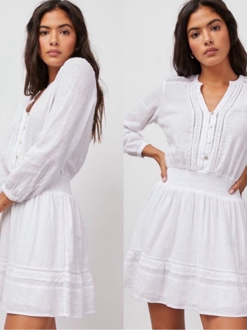 NWT Rails jasmine WHITE LACE DETAIL linen Dress
White Size Large